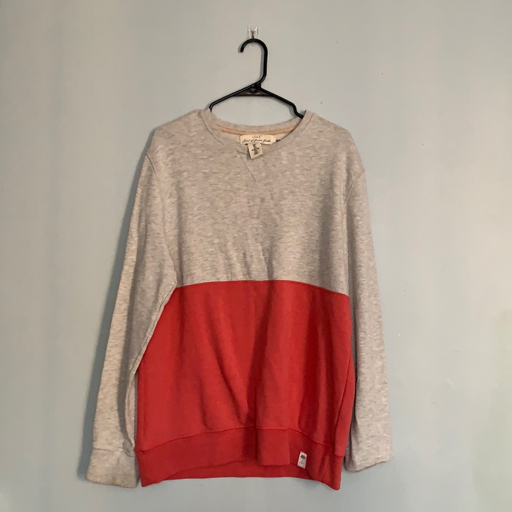 H&M red and grey crewneck